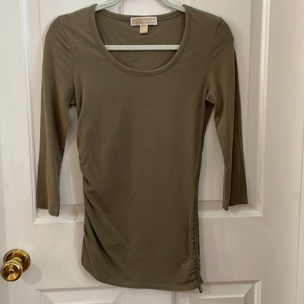 Michael Kors  Scoop Neck Ruched Top